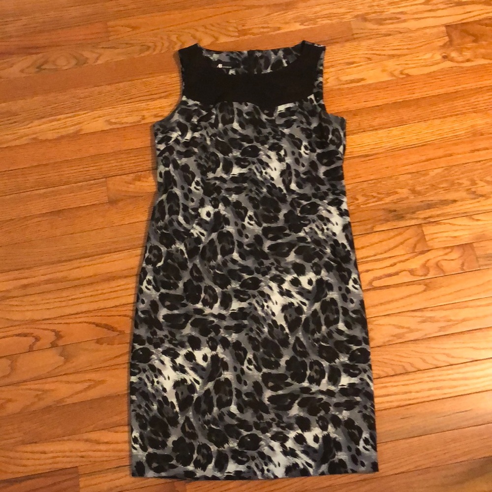 Black and gray leopard print dress